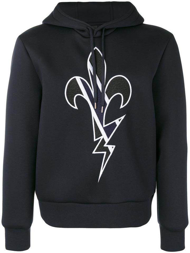 Neil Barrett - Fleur De Thunder Hoody - Men - Viscose/polyurethane - M, Blue, Viscose/polyurethane