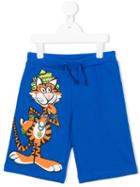 Moschino Kids Tiger Print Shorts, Boy's, Size: 10 Yrs, Blue