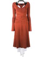 Proenza Schouler Layered Ribbed Knit Dress, Women's, Size: Small, Yellow/orange, Silk/polyester/spandex/elastane/wool