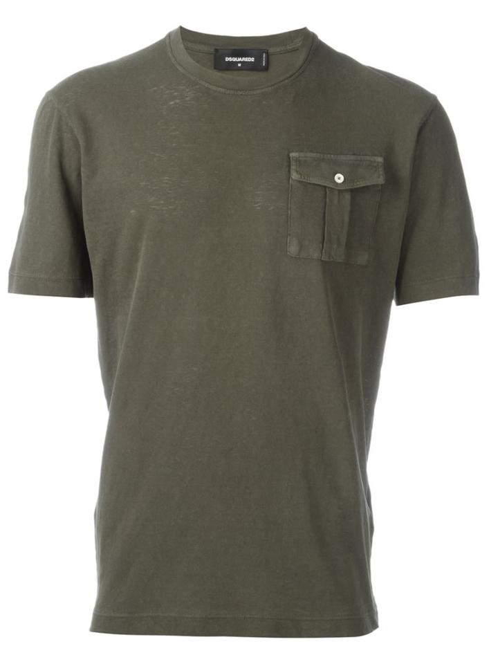 Dsquared2 Chest Pocket T-shirt, Men's, Size: Xl, Green, Cotton
