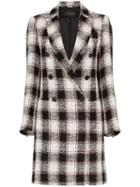 Etro Woven Check Double-breasted Coat - Black