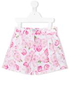 Simonetta - Floral Print Shorts - Kids - Cotton - 3 Yrs, Pink/purple