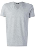 Dsquared2 Basic V-neck T-shirt, Men's, Size: Large, Grey, Cotton/spandex/elastane