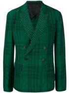 Haider Ackermann Double Breasted Check Blazer - Green
