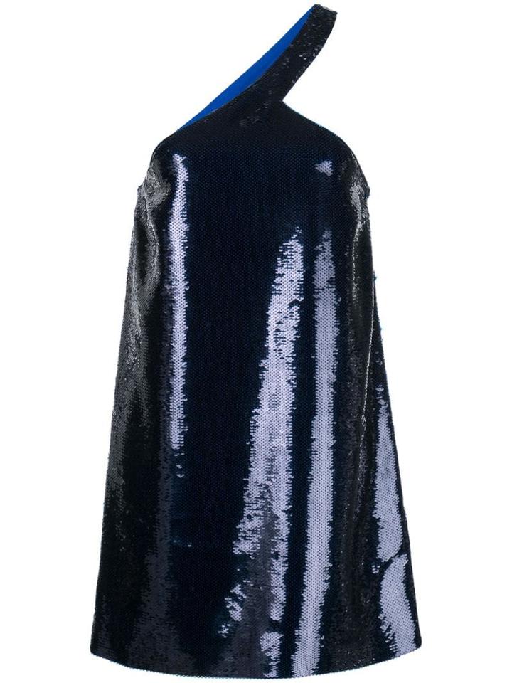 Saint Laurent Sequin Embroidered Asymmetrical Dress - Blue
