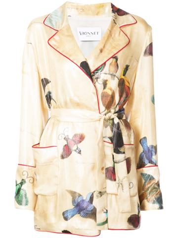 Vionnet Printed Belted Jacket - Nude & Neutrals