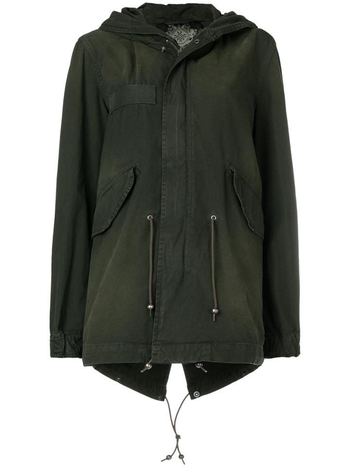 Mr & Mrs Italy Drawstring Detail Parka Coat - Green