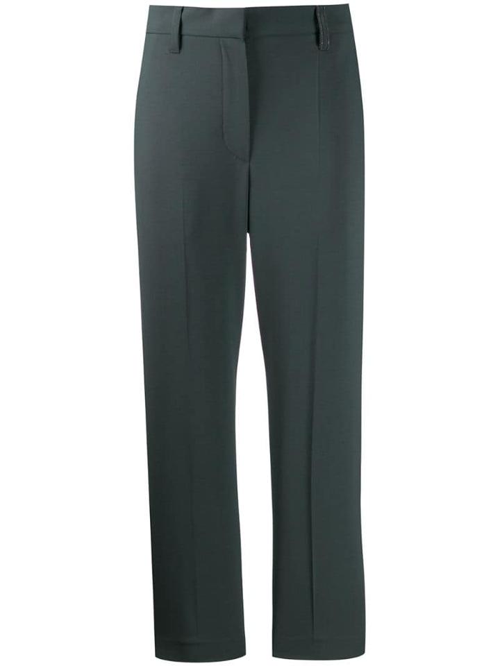 Brunello Cucinelli Cropped Tapered Trousers - Green