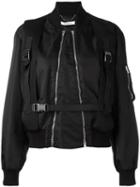 Givenchy Buckle Detail Bomber Jacket, Women's, Size: 36, Black, Polyamide/viscose/polyester/polypropylene