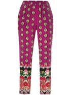 Etro Multi-print Cropped Trousers, Women's, Size: 42, Pink/purple, Silk