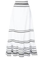 Lisa Marie Fernandez - Full-length Stripe Skirt - Women - Linen/flax - I, White, Linen/flax