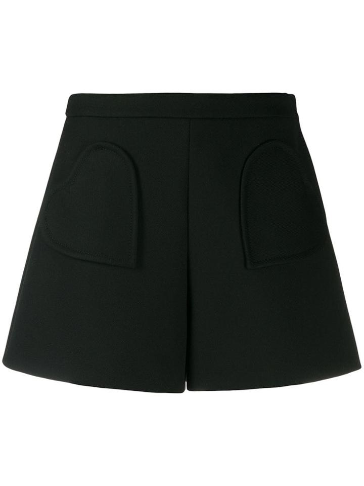 Red Valentino Red(v) Heart Pocket Shorts - Black