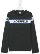 Karl Lagerfeld Kids Logo Print Longsleeved T-shirt - Grey