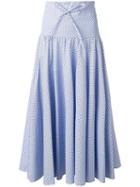 Vivetta Polka Dot Striped Skirt, Women's, Size: 42, Blue, Cotton