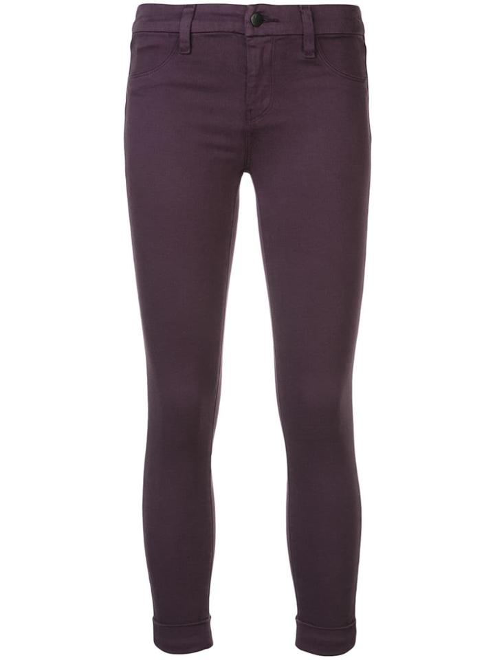 J Brand Turned Up Skinny Jeans - Pink & Purple
