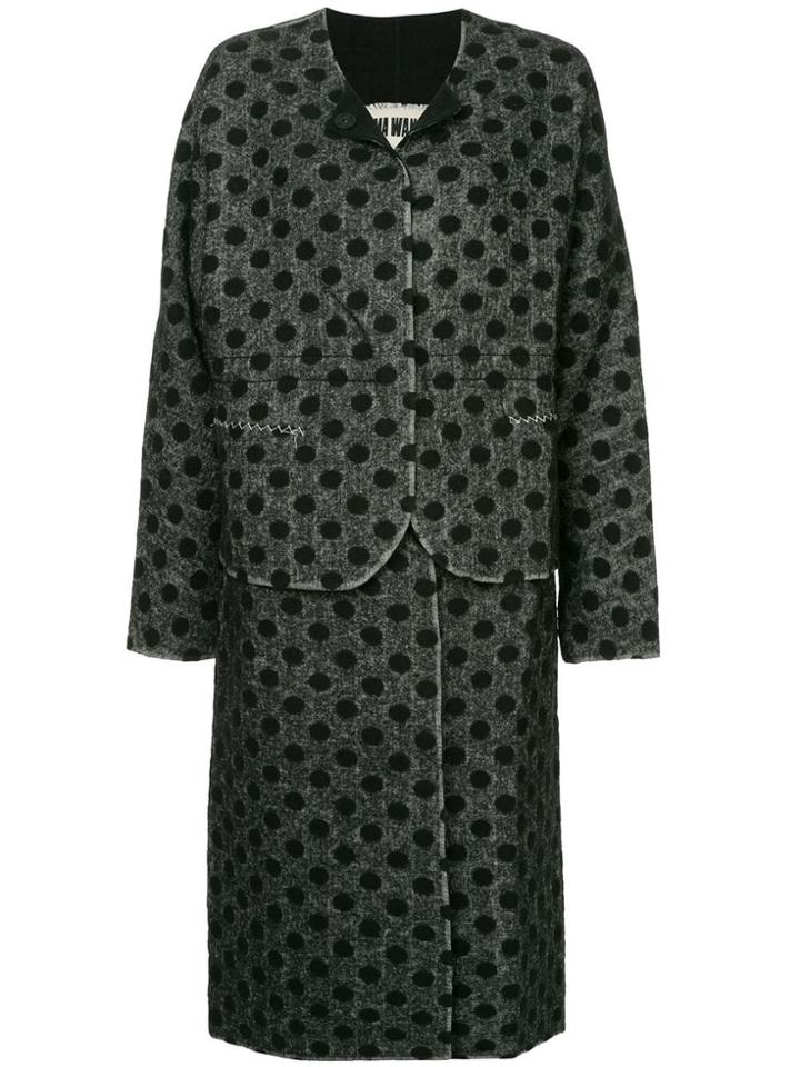 Uma Wang Polka Dot Single Breasted Coat - Grey