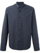 Ami Alexandre Mattiussi Gingham Check Shirt, Men's, Size: 38, Blue, Cotton