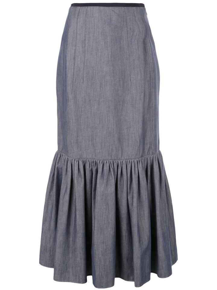Derek Lam Ruffle Hem Skirt - Blue