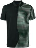 Lanvin Contrast Panel Polo Shirt, Men's, Size: Small, Black, Cotton