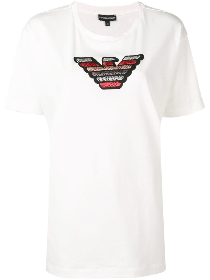 Giorgio Armani Embroidered Logo T-shirt - White