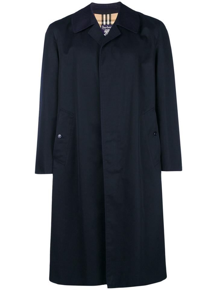 Burberry Vintage Concealed Fastening Trench Coat - Blue