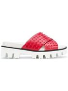 Red Valentino Cross Front Slide Sandals