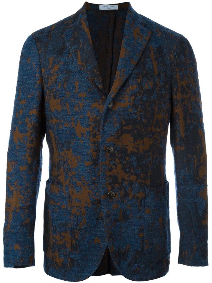 Boglioli Patch Pocket Blazer, Men's, Size: 52, Blue, Polyamide/polyester/acetate/wool