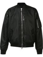 Mostly Heard Rarely Seen Leather Detailing Bomber Jacket - Black