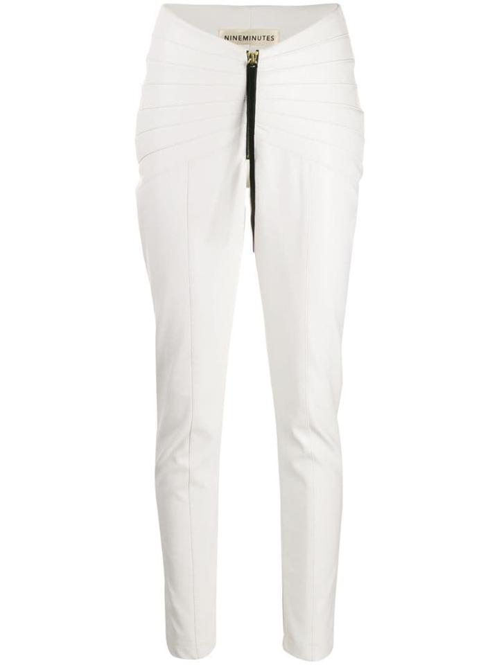 Nineminutes Pleated Skinny Trousers - White