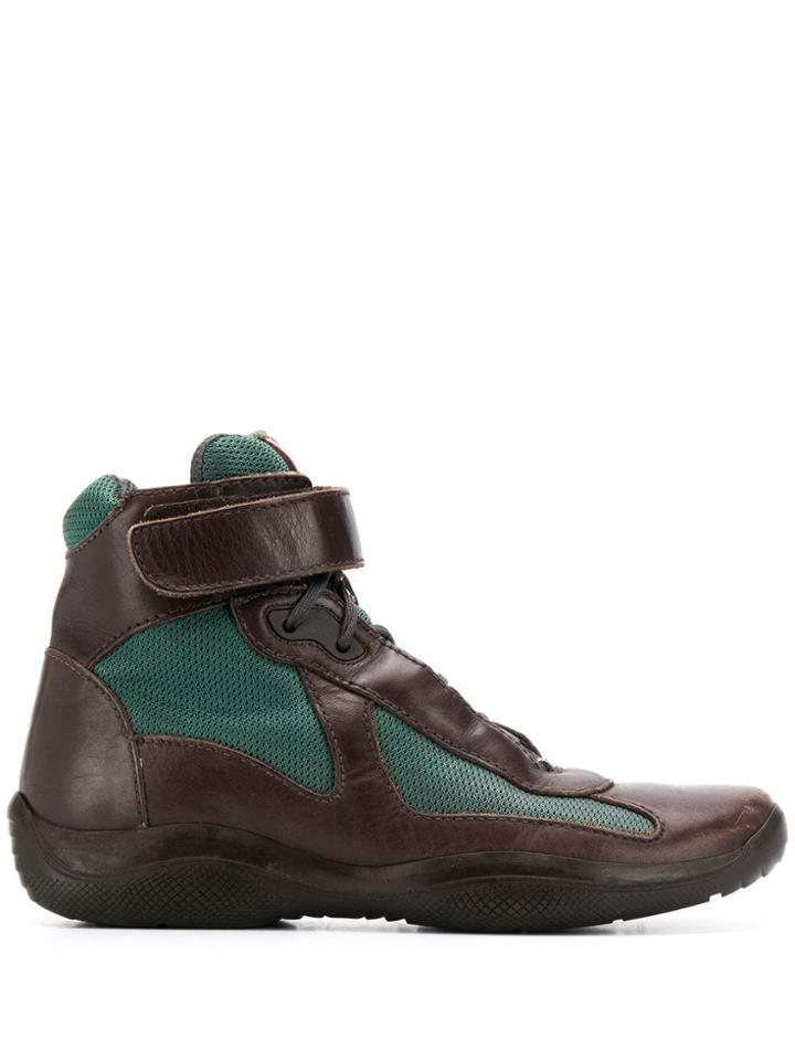 Prada Vintage 1990's Hi-top Sneakers - Brown