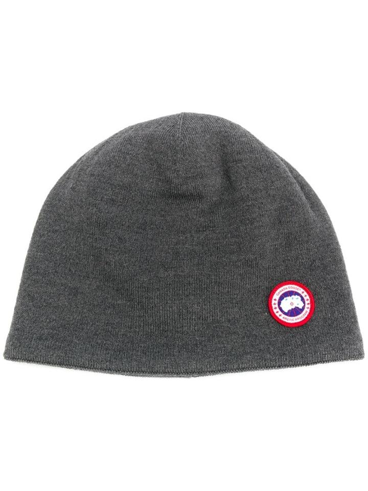 Canada Goose Logo Plaque Beanie - Grey