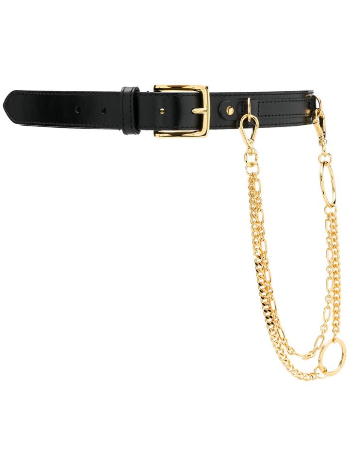 Etro Chain-embellished Buckled Belt - Black