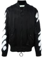 Off-white Spray Bomber Jacket, Size: Small, Black, Cupro/viscose/polyester