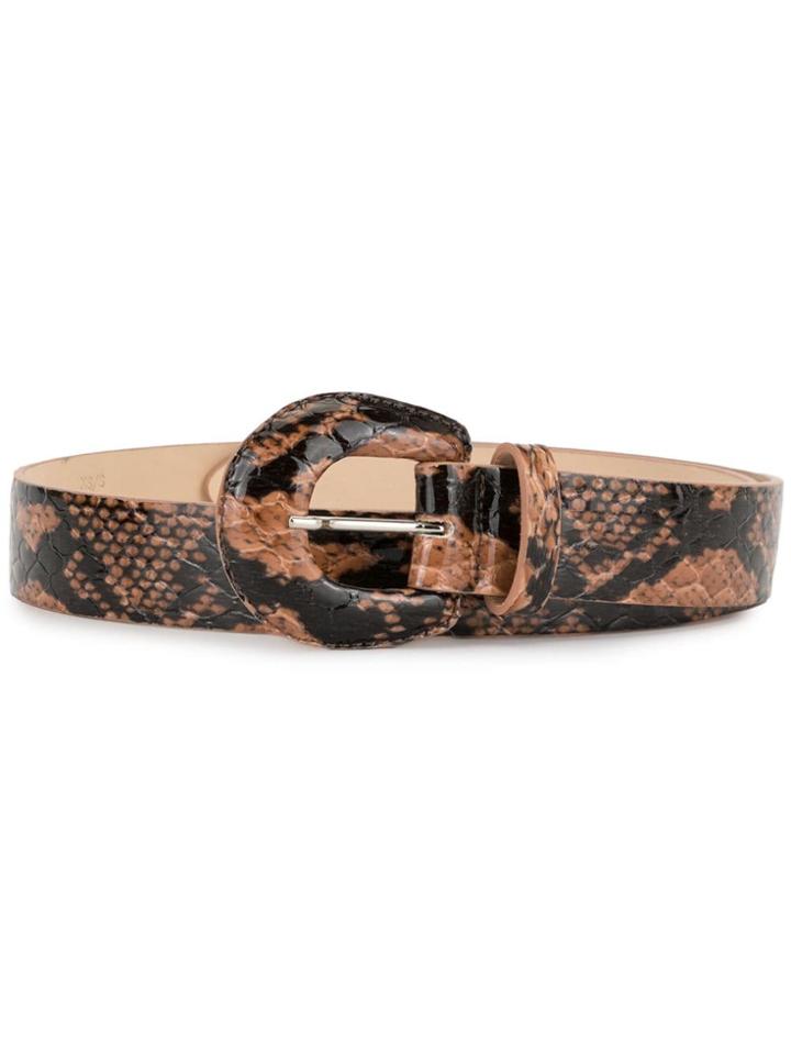 Maryam Nassir Zadeh Bruno Snake-effect Belt - Brown
