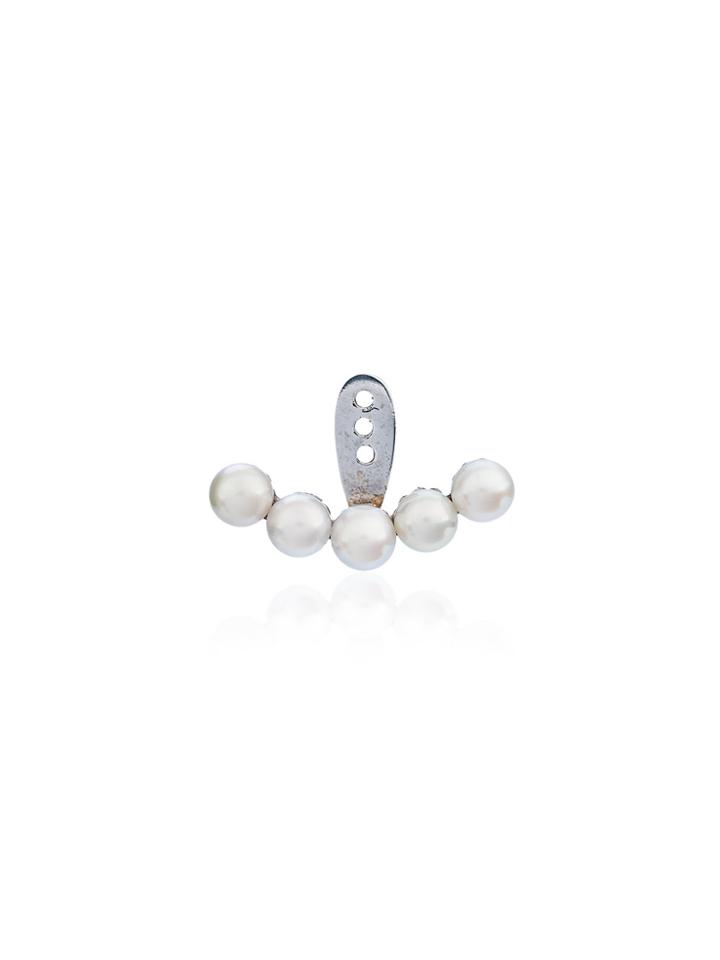 Yvonne Léon Five Pearl Ear Cuff - White