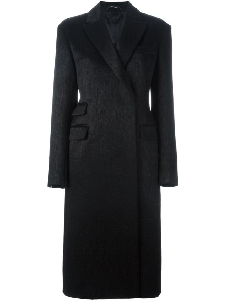 Maison Margiela Tailored Long Coat, Women's, Size: 44, Black, Cotton/polyamide/viscose/wool