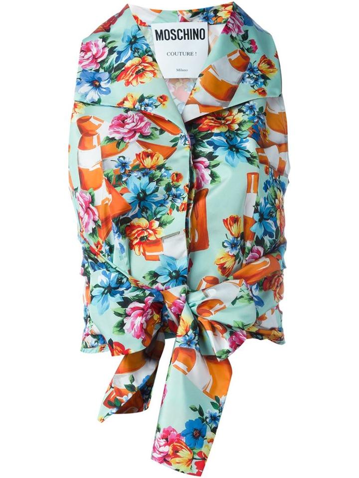 Moschino Floral And Traffic Cone Blouse