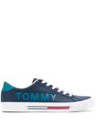Tommy Jeans Leather Baseball Sneakers - Blue