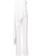 Adam Lippes Strapless Asymmetric Jumpsuit, Women's, Size: 2, White, Viscose