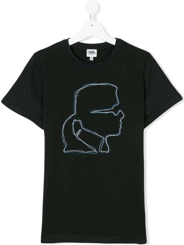 Karl Lagerfeld Kids Logo Print T-shirt - Black