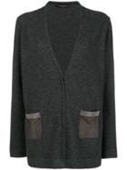 Fabiana Filippi Embellished Pocket Cardigan - Grey
