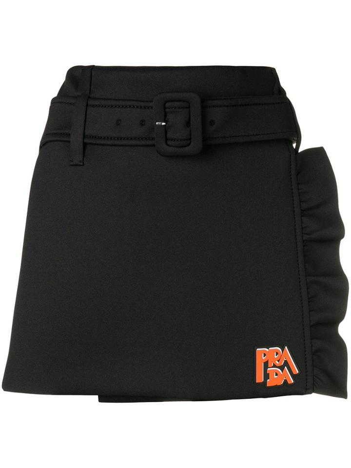 Prada Belted Mini Skirt - Black