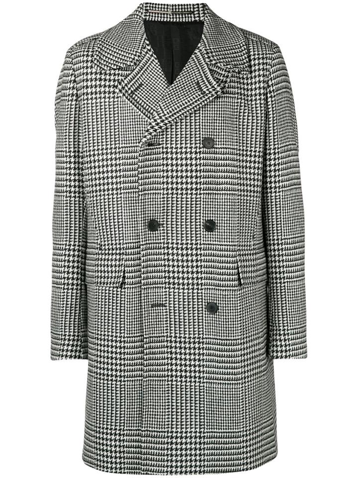 Givenchy Houndstooth Double-breasted Coat - Black