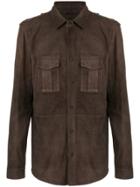 Desa 1972 Chest Pockets Suede Shirt - Brown