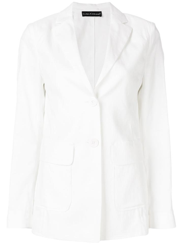 Luisa Cerano Single Breasted Blazer - White
