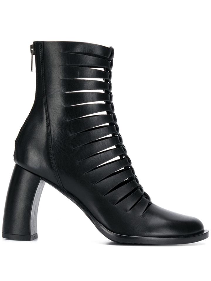 Ann Demeulemeester Cut Out Ankle Boots - Black