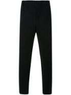 Homme Plissé Issey Miyake Straight Pleated Trousers, Men's, Size: 1, Black, Polyester