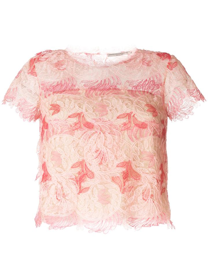 Ermanno Scervino Lace Flower Blouse - Pink & Purple