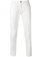 Dolce & Gabbana Slim Fit Jeans, Men's, Size: 48, White, Cotton/spandex/elastane