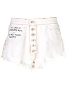 Unravel Project Destroyed Denim Skirt - White